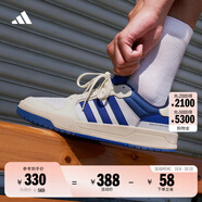 adidas ENTRAP美式校園風(fēng)運(yùn)動(dòng)板鞋少年感復(fù)古籃球鞋男女阿迪達(dá)斯 白/藍(lán)   42