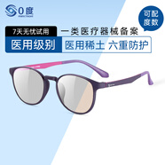 0度（PERFECTSIGHT）稀土六防 防藍光防輻射眼鏡 平光鏡電腦手機護目鏡 近視可配度數 稀土六防鏡片B6013-C3紫 0-1400度（1.74稀土近視鏡片）