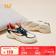 361°運(yùn)動(dòng)鞋男秋冬季網(wǎng)布復(fù)古輕便厚底休閑老爹跑步鞋子男672036763-3