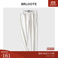 巴魯特【竹節(jié)紋肌理】牛仔褲男款白色彈力休閑搭配吸濕排汗夏季薄款男 白色 38 （185/96A）