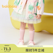 巴拉巴拉童裝兒童裙子寶寶半身裙女童短裙2024春裝洋氣蓬蓬裙208124112001