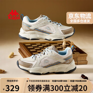 卡帕（Kappa）官方運動(dòng)老爹鞋子女鞋厚底增高學(xué)生情侶小白 奶酪白/褐灰色 37