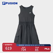 FILA FUSION斐樂潮牌女子連衣裙2025夏季新款休閑工裝無袖連身裙 瀝青灰-CC XL 175/92A/XL