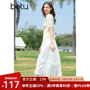 百圖betu女裝2025夏季新款毛針織衫立體花朵上衣抽繩設(shè)計(jì)短袖2503T05 淺綠 S