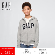 GAPGap男童2025春季新款字母logo拉鏈連帽衛衣多色兒童裝美版743966