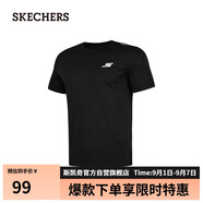 斯凱奇（SKECHERS）運動(dòng)短袖男士秋吸濕速干T恤寬松百搭上衣P225M018