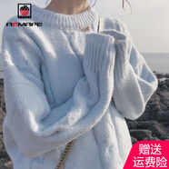 AEMAPE毛衣女2025春秋冬季外穿女裝加厚日系甜美內(nèi)搭圓領(lǐng)針織衫女 藍(lán)色 M