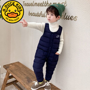 G.duck兒童羽絨棉背帶褲嬰幼兒寶寶冬季加厚棉褲男女童外穿開(kāi)檔連體褲子 藏青色 80 cm 建議一歲左右