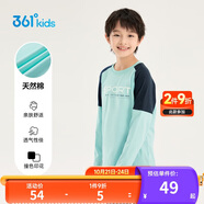 361°童裝 兒童長袖25春秋男女童3-14歲撞色長袖針織衫 綠160