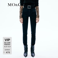MO&Co.【吸光發(fā)熱】冬多紐扣高腰修身黑色牛仔褲M(mǎn)BC4JENT05 牛仔黑色 M 27