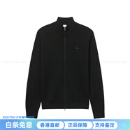 鱷魚(yú)（LACOSTE）法國鱷魚(yú)簡(jiǎn)約立領(lǐng)拉鏈開(kāi)衫長(cháng)袖針織衫男款黑色 031/黑色 S 3 170