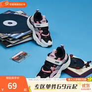 PONY波尼 男女中大兒童運(yùn)動(dòng)休閑戶外跑步鞋 網(wǎng)布透氣 易彎折護(hù)趾 234K1MD59PM 黑/桃紅 35 適合腳長約221~225mm