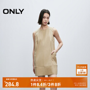 ONLY2025秋季新款法式復古無(wú)袖圓領(lǐng)短裙直筒連衣裙女|125107032 C13金沙色 M