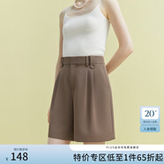 范思藍(lán)恩23FS12380短褲女新款夏季a字高腰顯瘦闊腿休閑褲 咖色 XS