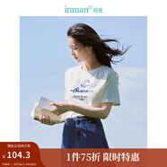 茵曼（INMAN）100%純棉短袖T恤2025夏女裝新款復古通勤白上衣 珍珠白 M
