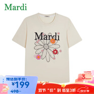 MARDI【京東奧萊】女士夏季休閑時(shí)尚短袖T恤MTX2522002 奶油白 M