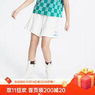 安奈兒（Annil）童裝女童褲子純棉夏新款女孩運(yùn)動休閑短褲吸濕透氣運(yùn)動褲 奶糖白 160 cm