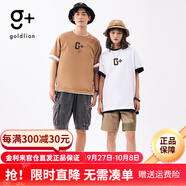 金利來（Goldlion） g+經(jīng)典logo個性男女同款簡約圓領潮牌情侶短袖T恤 63-土黃 M