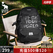 愛華仕戶外山系旅行包休閑運動雙肩包大容量越野多功能15.6英寸電腦背包 黑色