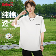 班尼路（Baleno）重磅純棉短袖t恤男2025新款潮牌美式簡(jiǎn)約男潮寬松版夏季休閑半袖T