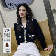 MO&Co.學(xué)院風(fēng)短款千金針織衫上衣女小香風(fēng)針織開(kāi)衫針織衫女摩安珂 黑色-第2批 S 160