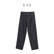 EHE男裝棉經(jīng)典直筒寬松百搭通勤復古風(fēng)牛仔褲男2025秋季新款 牛仔藍，L