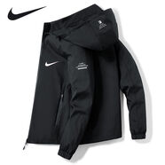 NBA CARES-NIke耐ke夾克男款秋冬季寬松戶(hù)外棉衣連帽沖鋒衣加絨防寒外套 Nike耐克黑色 3XL Nike耐克3XL 156-165斤