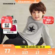 Converse匡威男童衛(wèi)衣春秋新款上衣女大童套頭打底衫加絨長袖紅色兒童衛(wèi)衣 巖嶺灰-春秋毛圈 24批春秋 160 /80 【建議身高158-170cm】