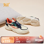 361°運(yùn)動鞋男秋季網(wǎng)布復(fù)古輕便厚底休閑老爹跑步鞋子男672036763-3