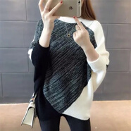 民族風(fēng)蝙蝠衫毛衣女秋冬季2025新款寬松圓領(lǐng)針織衫百搭長(cháng)袖打底衫 黑色 均碼 建議95-135斤