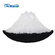 ZKHE現(xiàn)代舞加長(zhǎng)半身裙一路花開舞蹈服女團(tuán)演出服青春活力啦啦操蓬蓬裙 白+黑 M 均碼(裙長(zhǎng)55C)