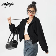 MJ STYLE插肩袖短款開(kāi)衫外套女2025年秋季寬松休閑百搭運動(dòng)風(fēng)學(xué)生長(cháng)袖上衣