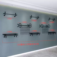 中掌柜服裝店展示架上墻鐵藝壁掛式側(cè)掛男女裝童裝服裝架架子掛衣架組合 黑色如圖8件組合總長6米 官方標配