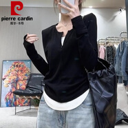 皮爾卡丹秋冬款套裝打底衫女2025新款秋季弧形下擺t恤女長(cháng)袖時(shí)尚洋氣減齡 黑色 S 【建議80-105斤】
