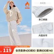 安踏運動(dòng)長(cháng)褲女士2025冬季新款加絨保暖束腳衛褲簡(jiǎn)約針織休閑褲子