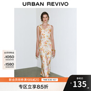 UR2025夏季新款女裝度假風(fēng)碎花圖案蕩領(lǐng)無(wú)袖連衣裙UWG750069 粉白印花 M