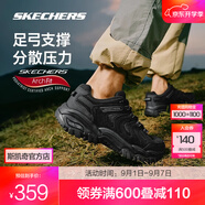 斯凱奇（Skechers）醒山丨戶外鞋男女款春夏透氣徒步登山鞋防滑耐磨休閑運(yùn)動(dòng)七夕禮物 男款/全黑色/BBK 39.5
