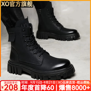 XO馬丁靴男牛皮2025秋季靴子男士高幫男靴厚底鞋子男工裝靴皮鞋男鞋 黑色【鎮(zhèn)店款-顏值實(shí)力派】A3901 42