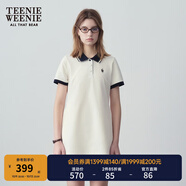 Teenie Weenie小熊夏季撞色Polo休閑通勤簡(jiǎn)約白色連衣裙時(shí)尚收腰短裙女 乳白色 L (170)