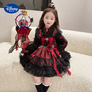 迪士尼（Disney）萬圣節(jié)兒童服裝春秋2025新款洛麗塔女童公主裙小女孩生日禮服裙子 吸血鬼+掛飾+打底衫+皇冠頭紗 送拖尾 100 cm 建議身高85cm-95cm