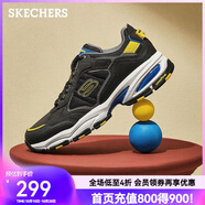 斯凱奇（Skechers）男鞋復(fù)古潮流拼接低幫耐磨時(shí)尚老爹鞋舒適休閑運(yùn)動(dòng)鞋百搭 黑色/黃色/BKYL 41