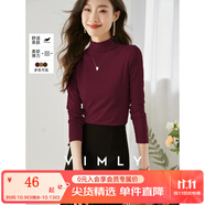 梵希蔓半高領(lǐng)打底衫內(nèi)搭上衣2025春秋新款修身顯瘦職業(yè)裝長袖t恤 71351 復(fù)古紅 L