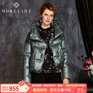 MORELINE沐蘭冬季女裝短款保暖羽絨服厚18873101 綠色 XL 42