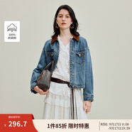 茵曼（INMAN）章若楠同款復古休閑女裝短款牛仔外套2025年秋季新款長袖上衣 牛仔藍-18538234 S