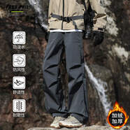 Foss Phil美式工裝褲男秋冬季加絨加厚保暖直筒戶(hù)外傘兵休閑褲8398R灰色XL