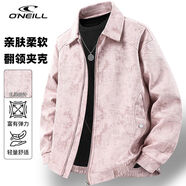 O'NEILLONEILL/奧尼爾春秋季夾克美式翻領(lǐng)休閑寬松復古潮流扎染ins外套 粉色 L 建議125-145斤