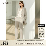 AMII2025職業(yè)西服套裝女夏季新款休閑外套時尚西裝兩件套 卡其(西褲) M (160)