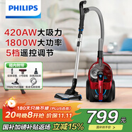 飛利浦（PHILIPS）臥式吸塵器家用清潔機強勁大功率大吸力吸灰吸塵吸螨蟲除螨寵物家庭適用FC9735/81