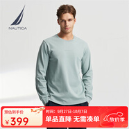 諾帝卡（NAUTICA）【火山巖】春夏新款男羅馬布親膚舒適休閑圓領(lǐng)T恤男TO4302 淺藍(lán)4RU XL