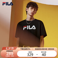 FILA 斐樂官方情侶短袖T恤2025夏季經(jīng)典LOGO圓領(lǐng)純棉寬松上衣